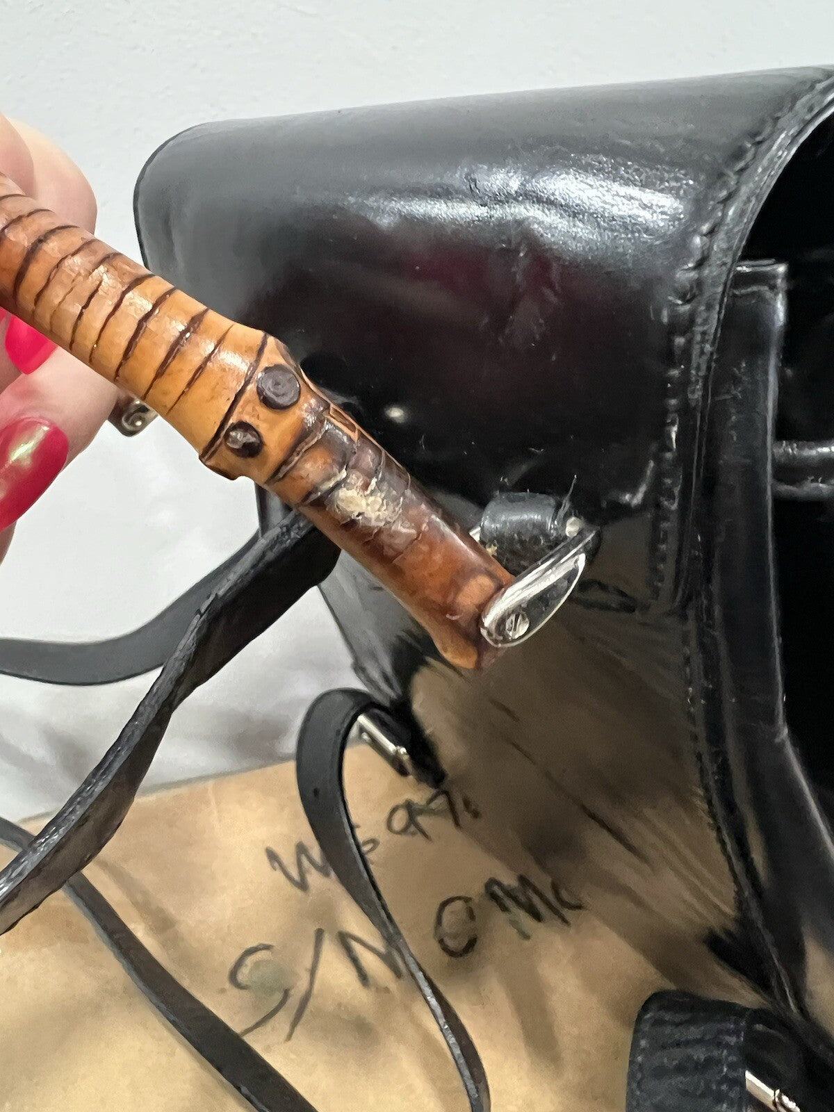 Gucci Vintage Leather Mini Bamboo Backpack