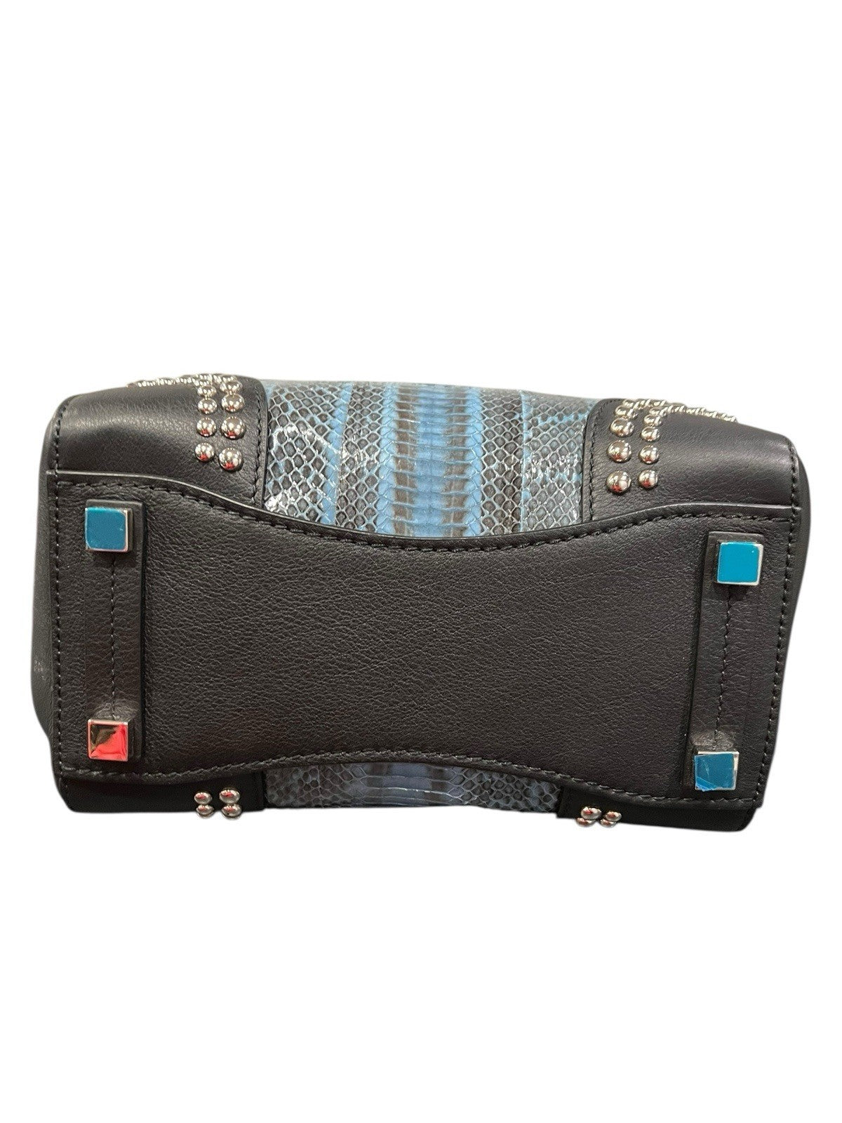 Michael Kors Collection Bancroft Blue Cornflower/Black Satchel NWT Retail $1750