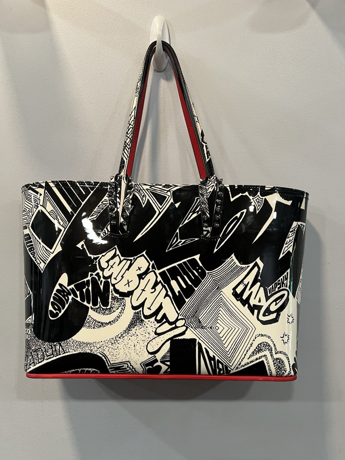 Christian Louboutin Metro Graffiti Cabata Small Tote W/Box Duster & Authenticity