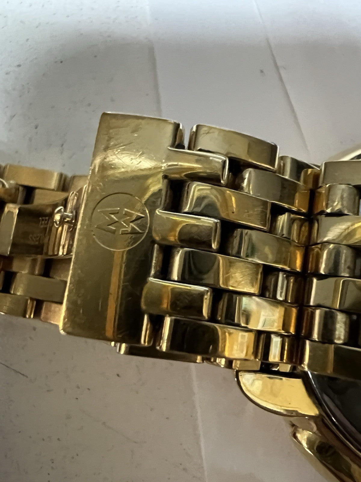 Michele 18k Gold Plated Diamond Bezel Chronograph MW21A01B0968