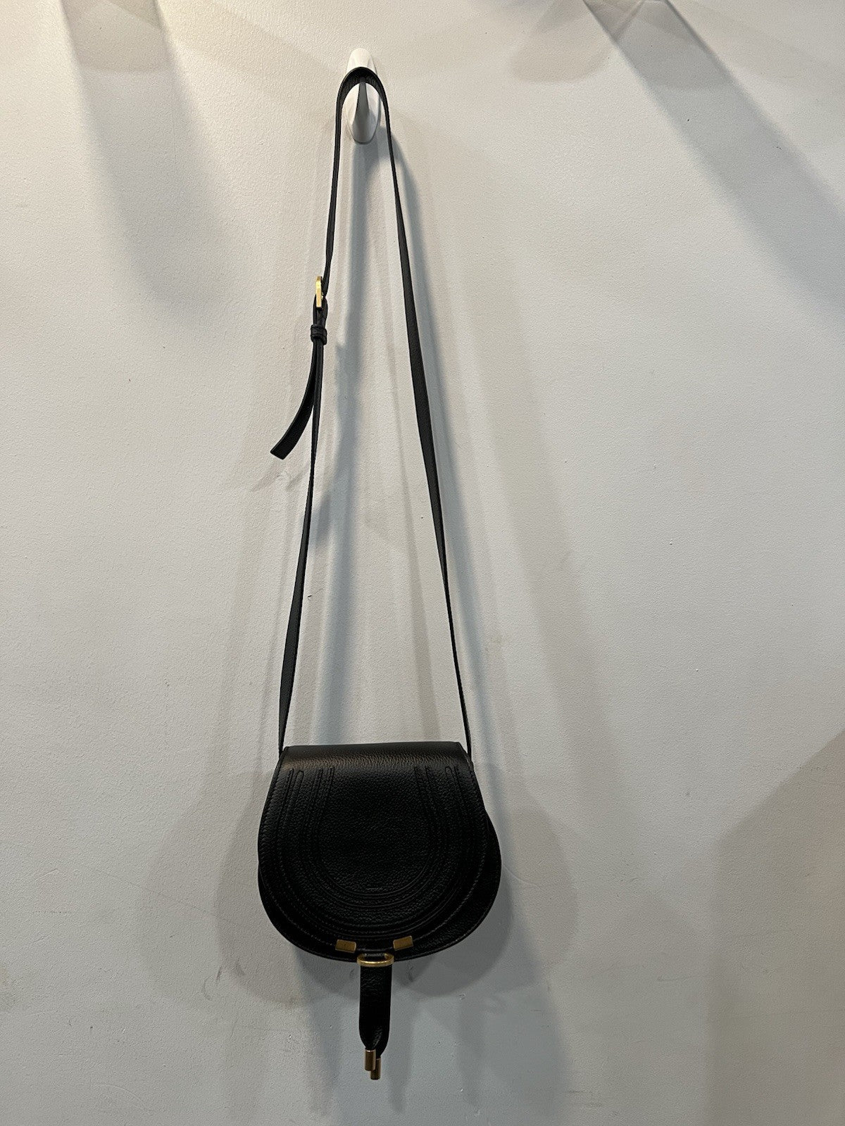 Chloe Black Leather Marcie Crossbody Bag W/Duster & Authenticity