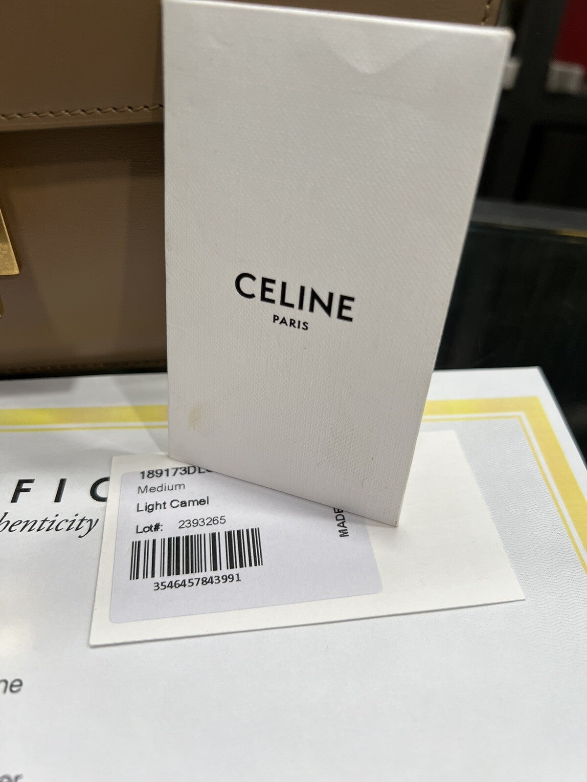 Celine Medium Classic Box Bag W/Certificate & Tags
