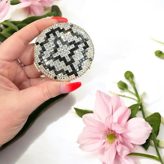 Judith Leiber Pave Crystal Art Deco Powder Compact (NWOB)