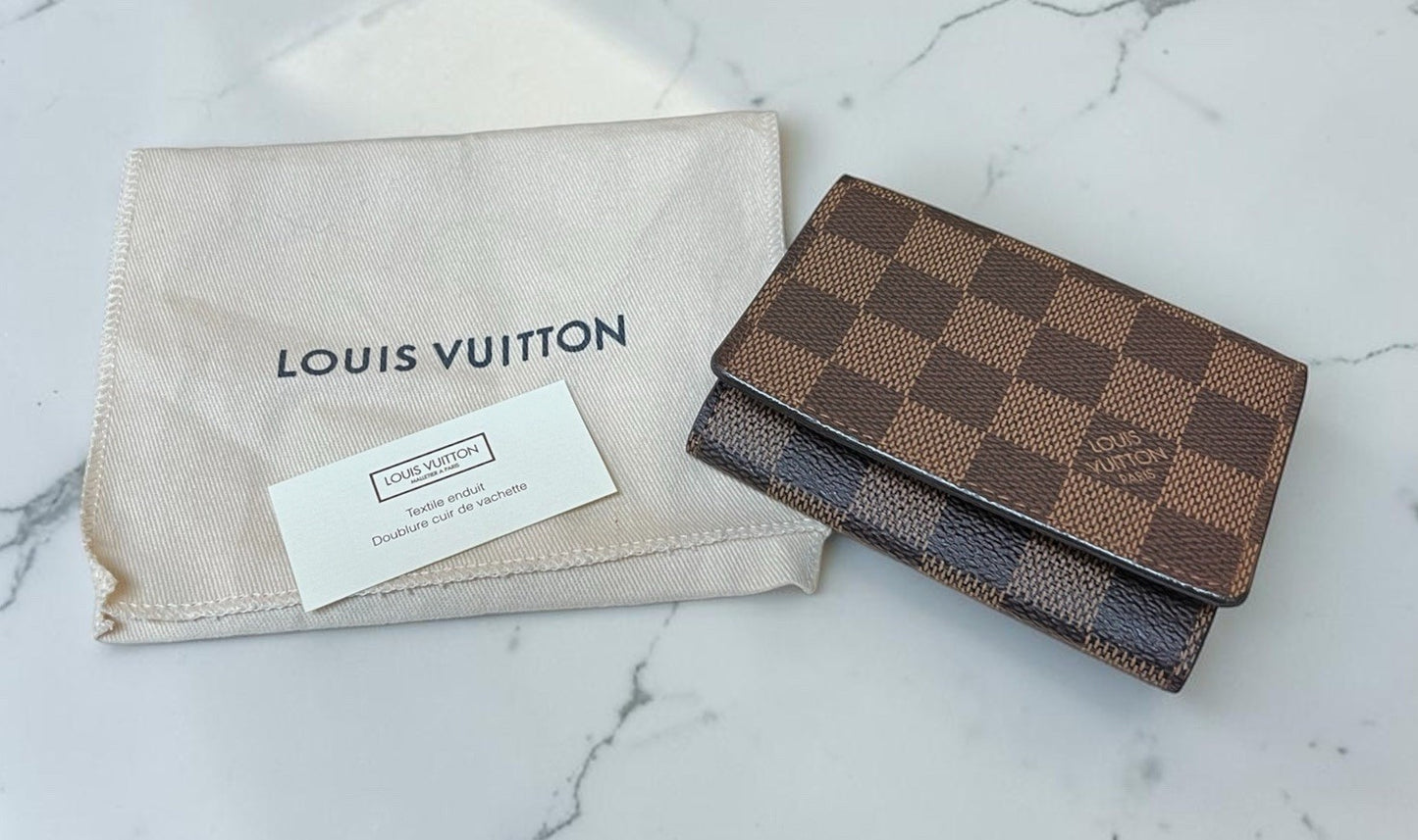 Louis Vuitton Damier Ebene Card Case Duster & Authenticity