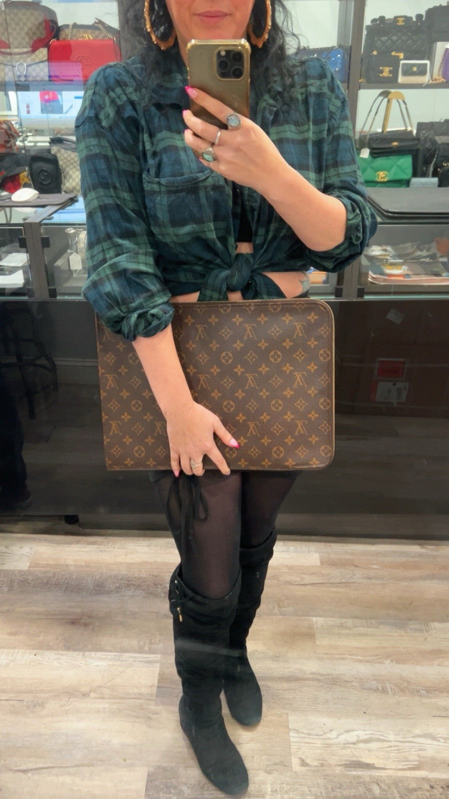 Louis Vuitton Poche Documents Portfolio Case W/Duster & Authenticity