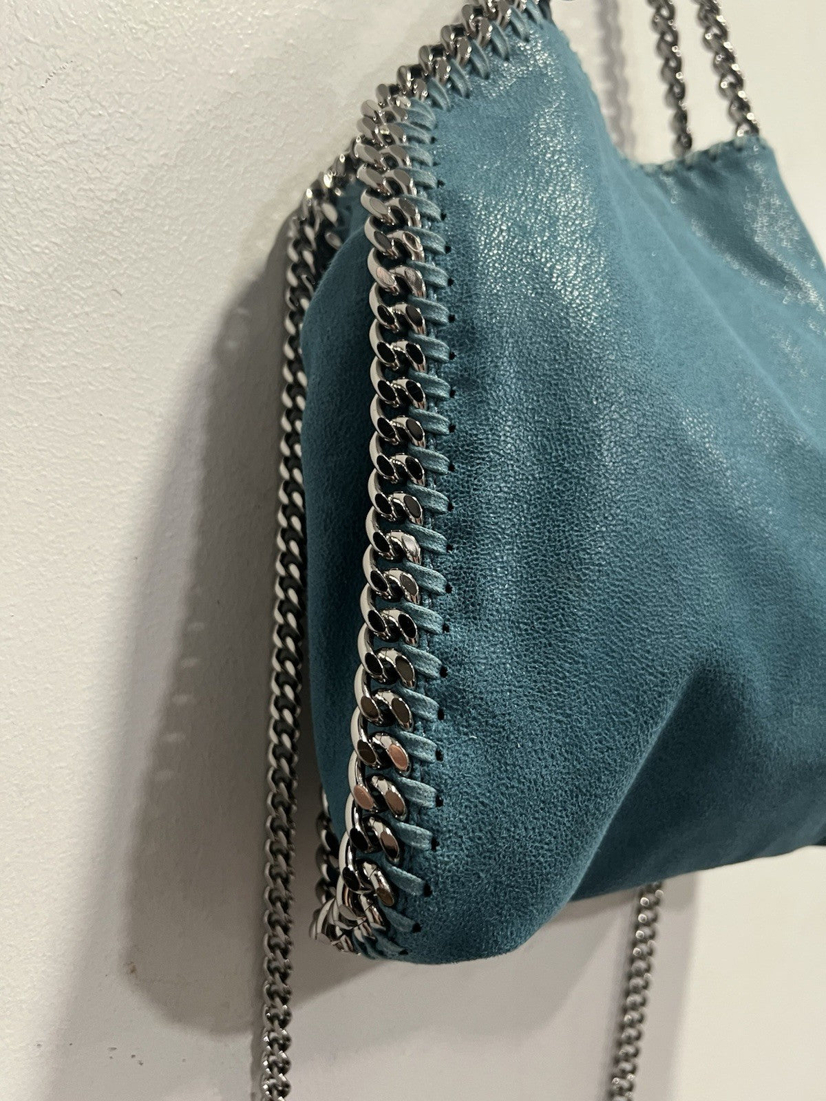 Stella McCartney Mini Teal Fabella Chain Bag Retail $1350