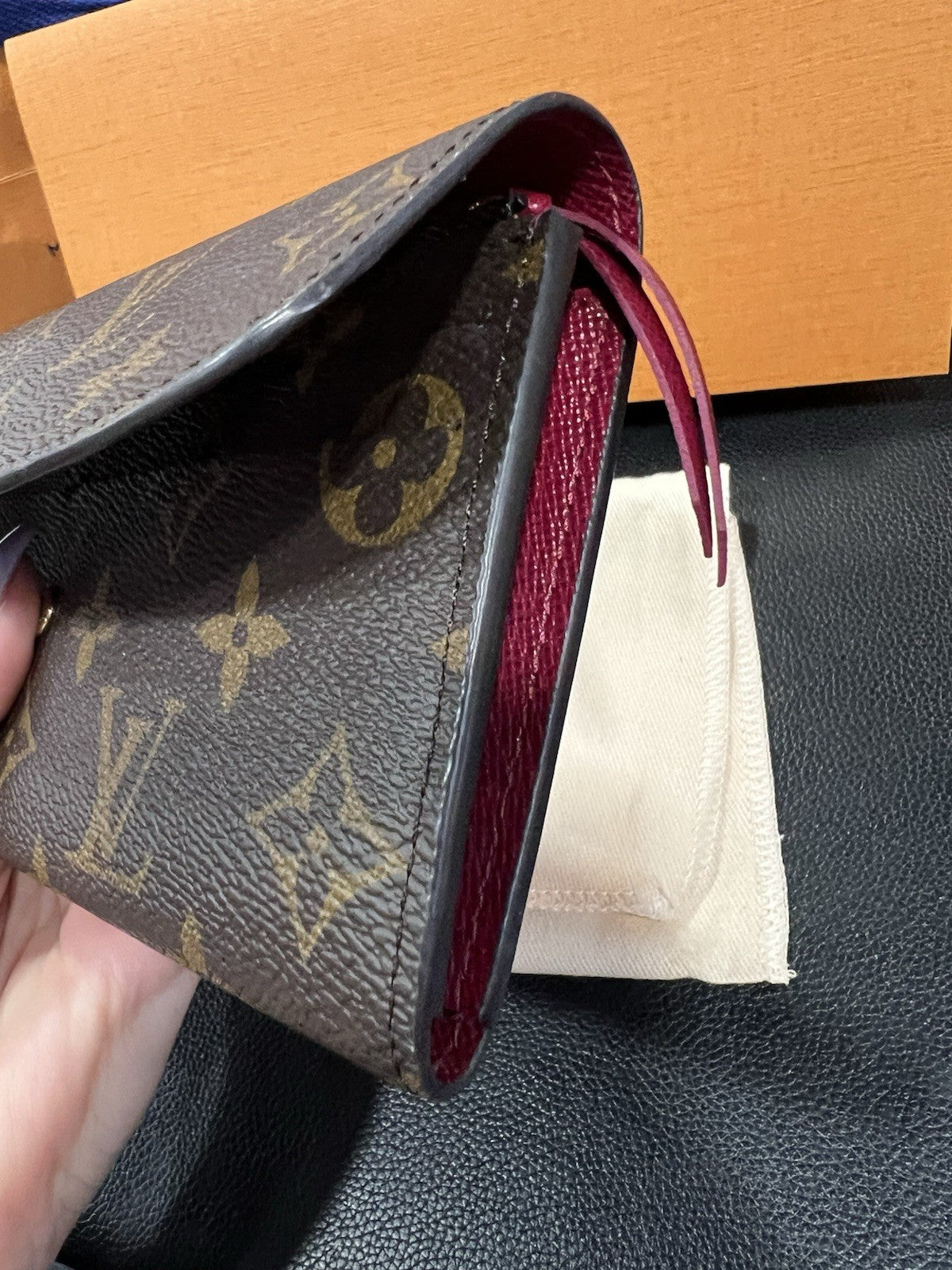 Louis Vuitton Emilie Wallet Complete Set & Authenticity Monogram/Fuchsia