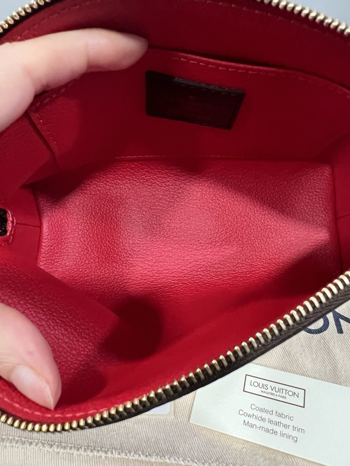 Louis Vuitton Damier Ebene Cosmetic Pochette PM With Authenticity & Duster