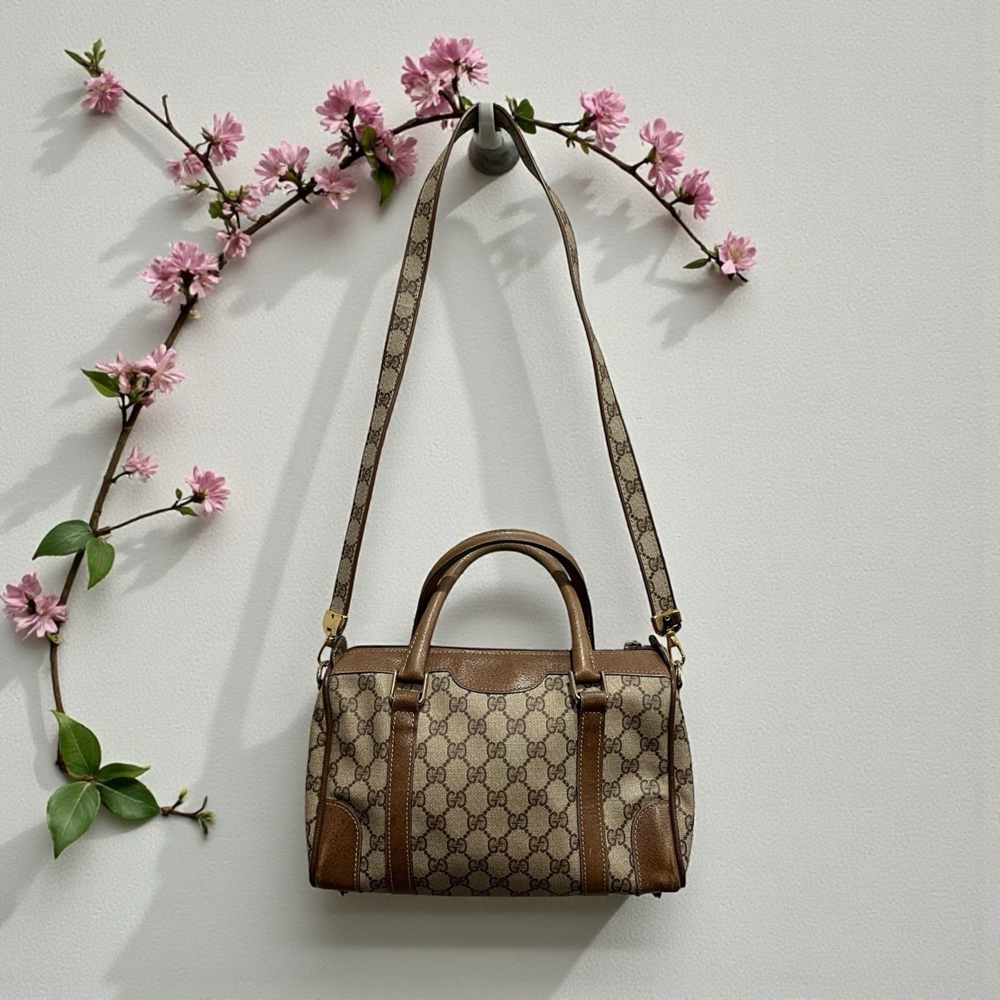 Gucci Vintage GG Plus Boston Bag W/Certificate Of Authenticity