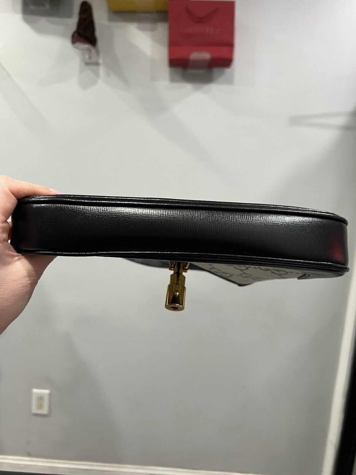 Gucci Jackie 1961 Small White/Black Crossbody Shoulder Bag W/Duster