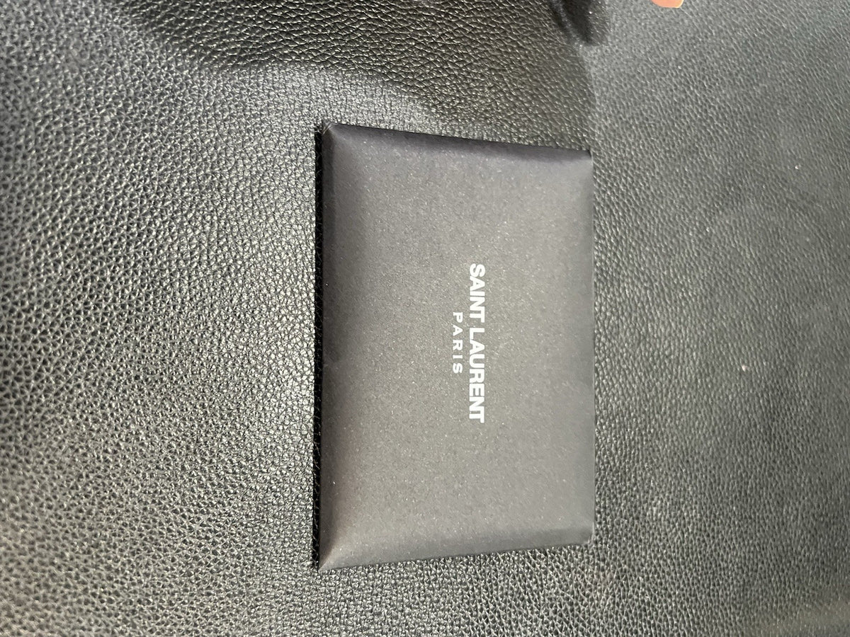 YSL Saint Laurent Grace Black Fringe Suede Hobo Bag With Authenticity