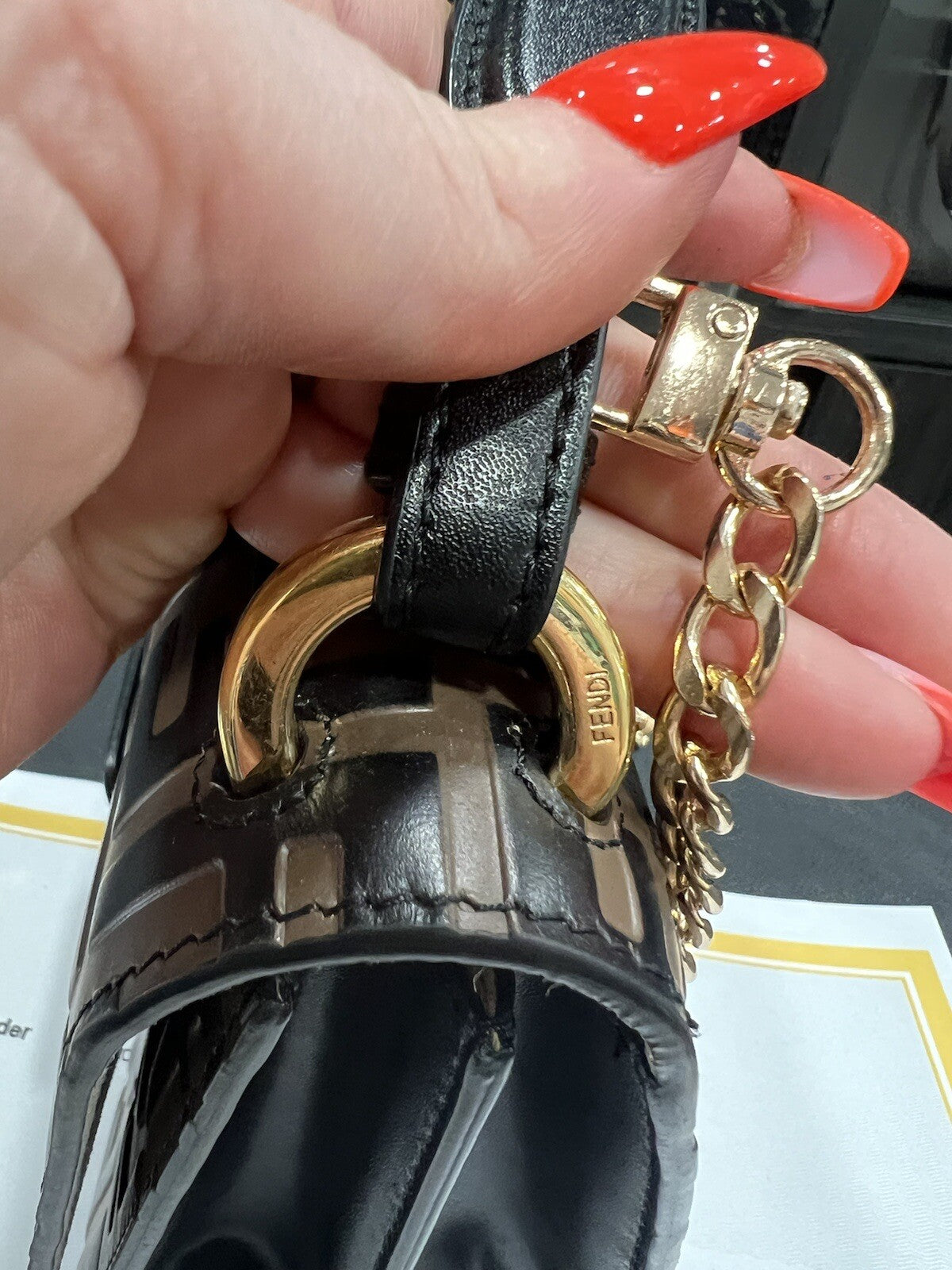 Fendi Kan U Small Top Handle Bag W/Certificate of Authenticity