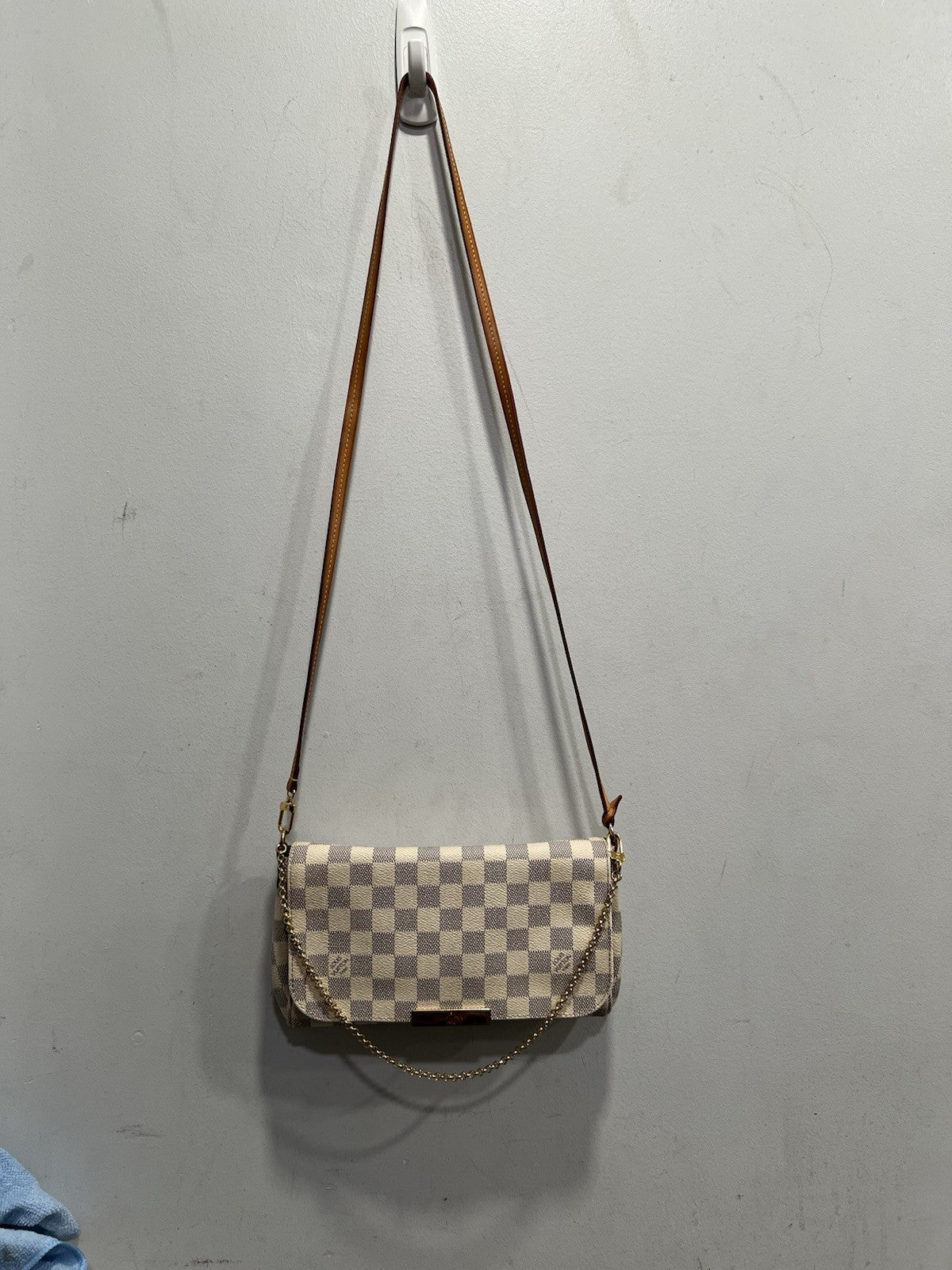 Louis Vuitton Damier Azur Favorite MM Duster & Certificate Of Authenticity