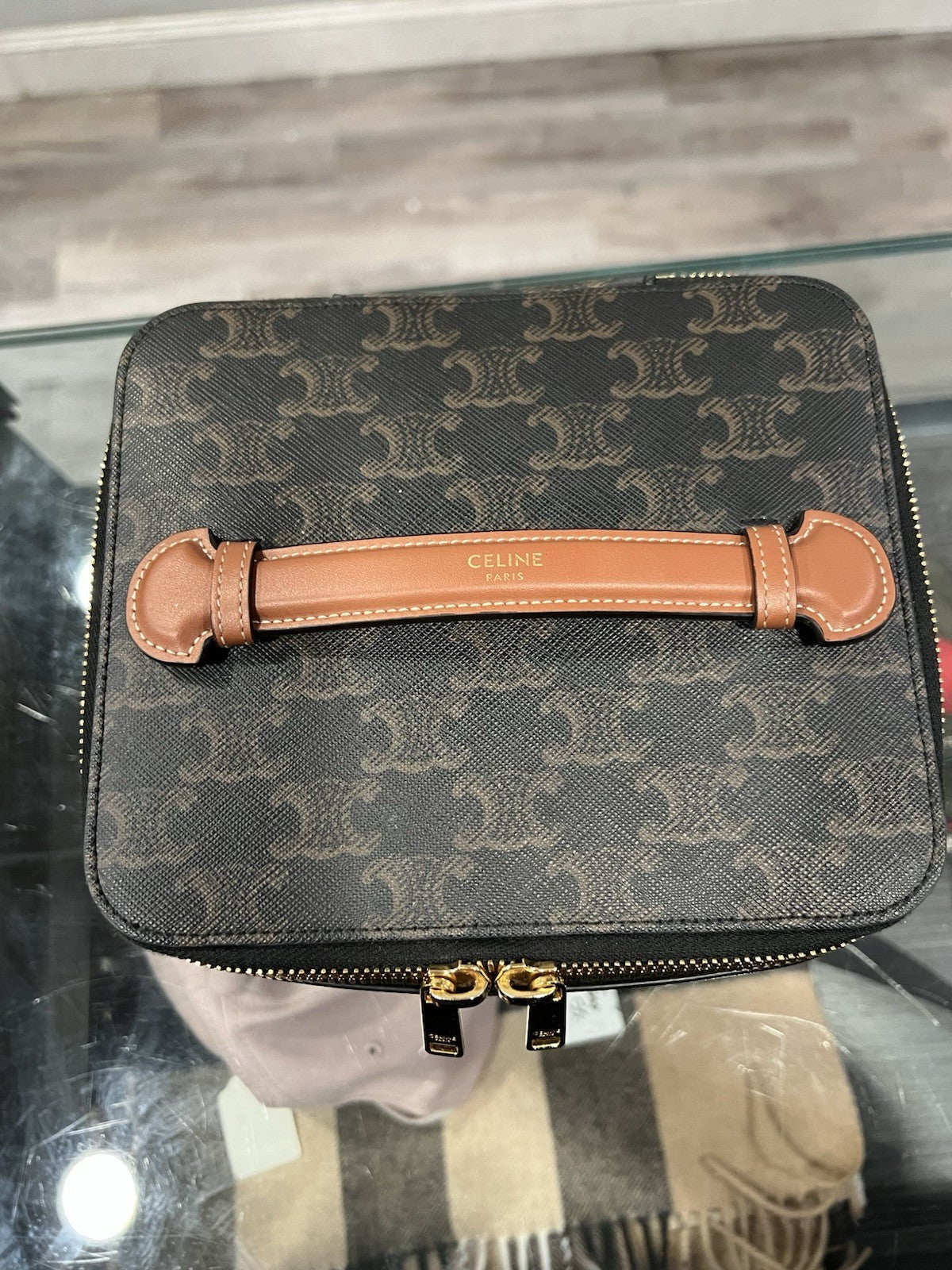 Celine Triomphe Square Vanity Case With Authenticity Retail $920