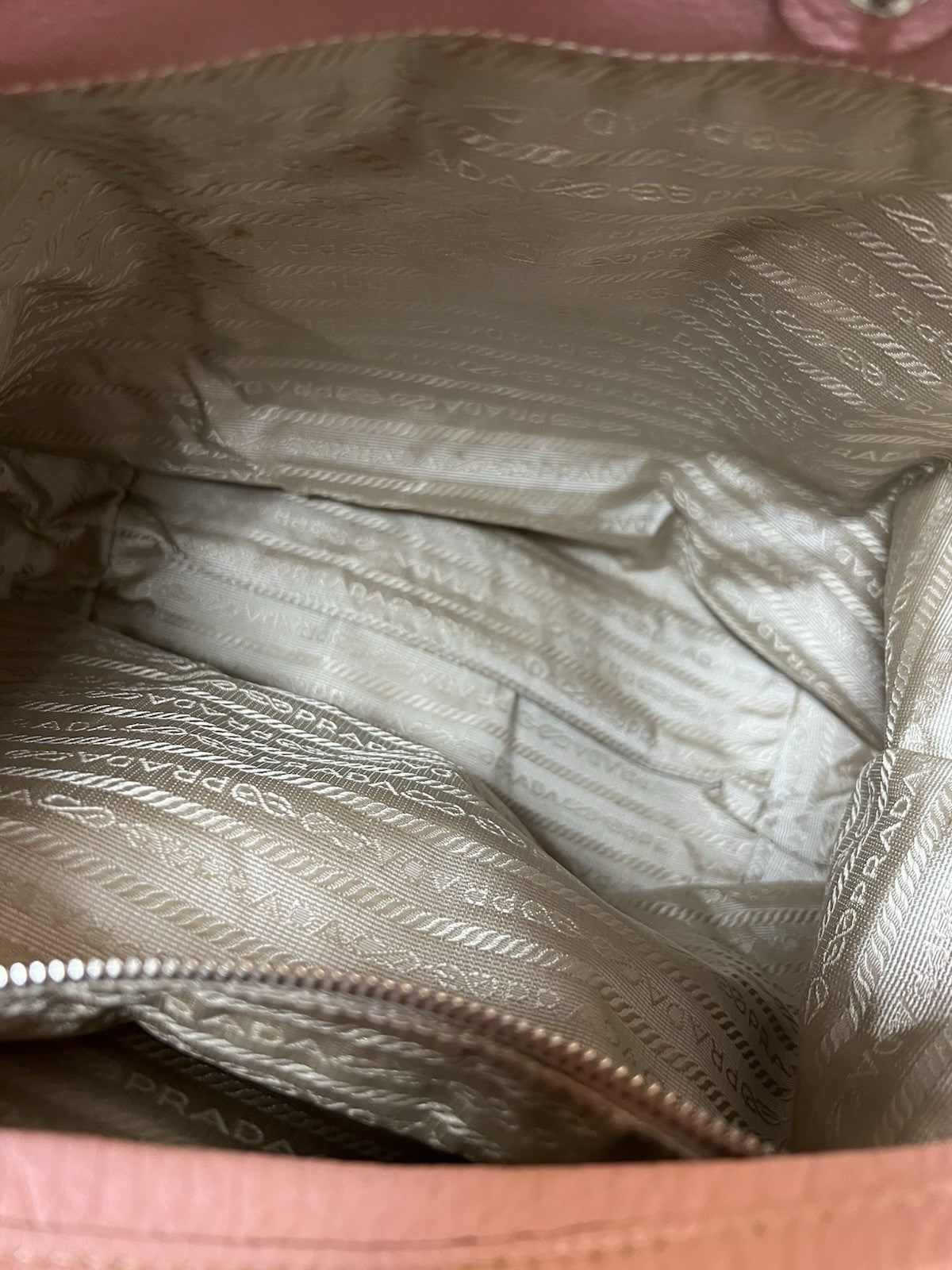 Prada Pink Leather Hobo Shoulder Bag With Authenticity