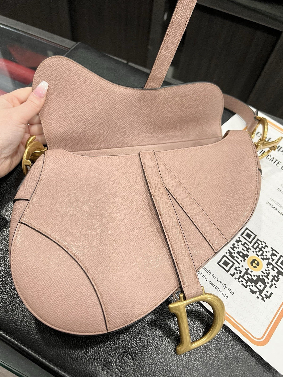 Chrisitan Dior Blush Grained Calfskin Saddle Bag