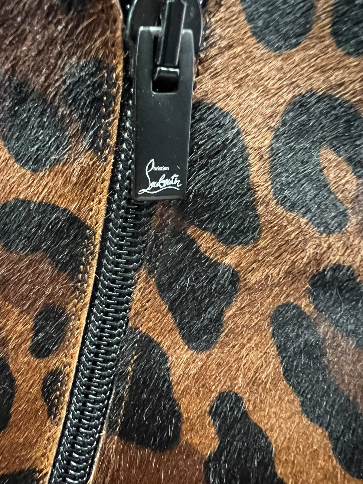 Christian Louboutin So Kate Leopard Pony Hair 55 Ankle Boot Kitten Heels 37/US7