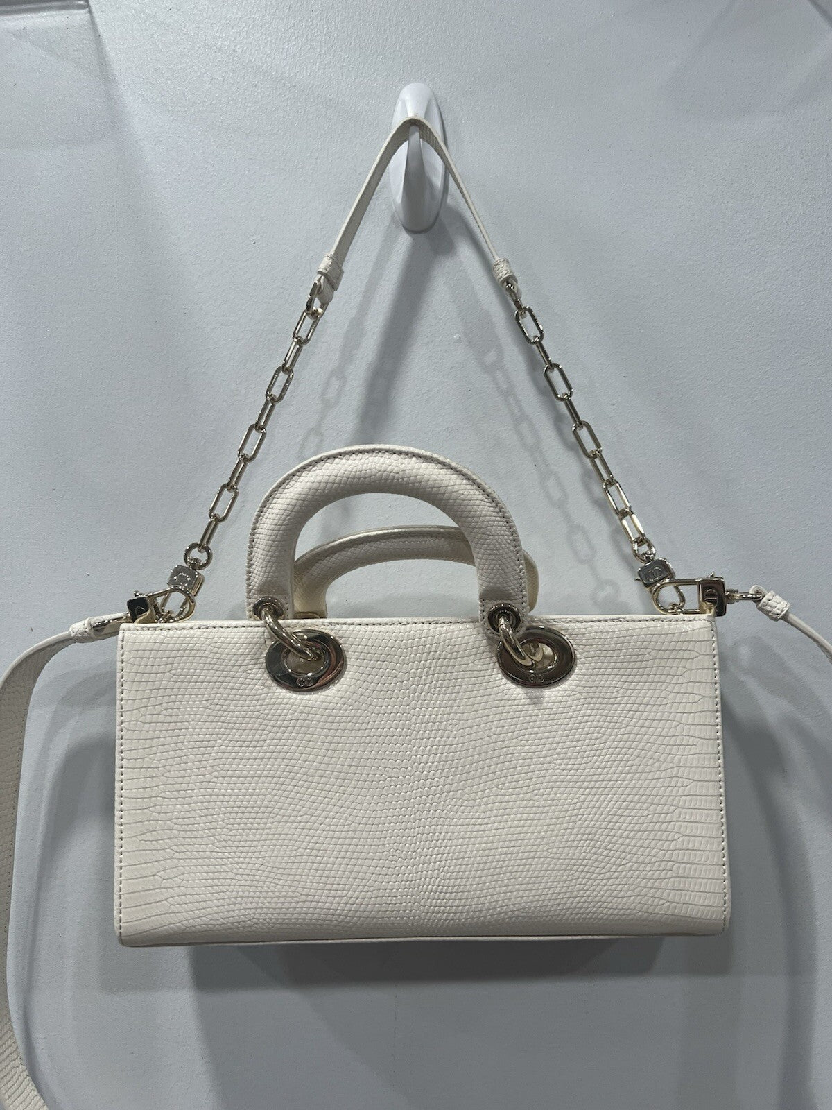 Christian Dior Lizard Ivory/Gold D-Joy Bag