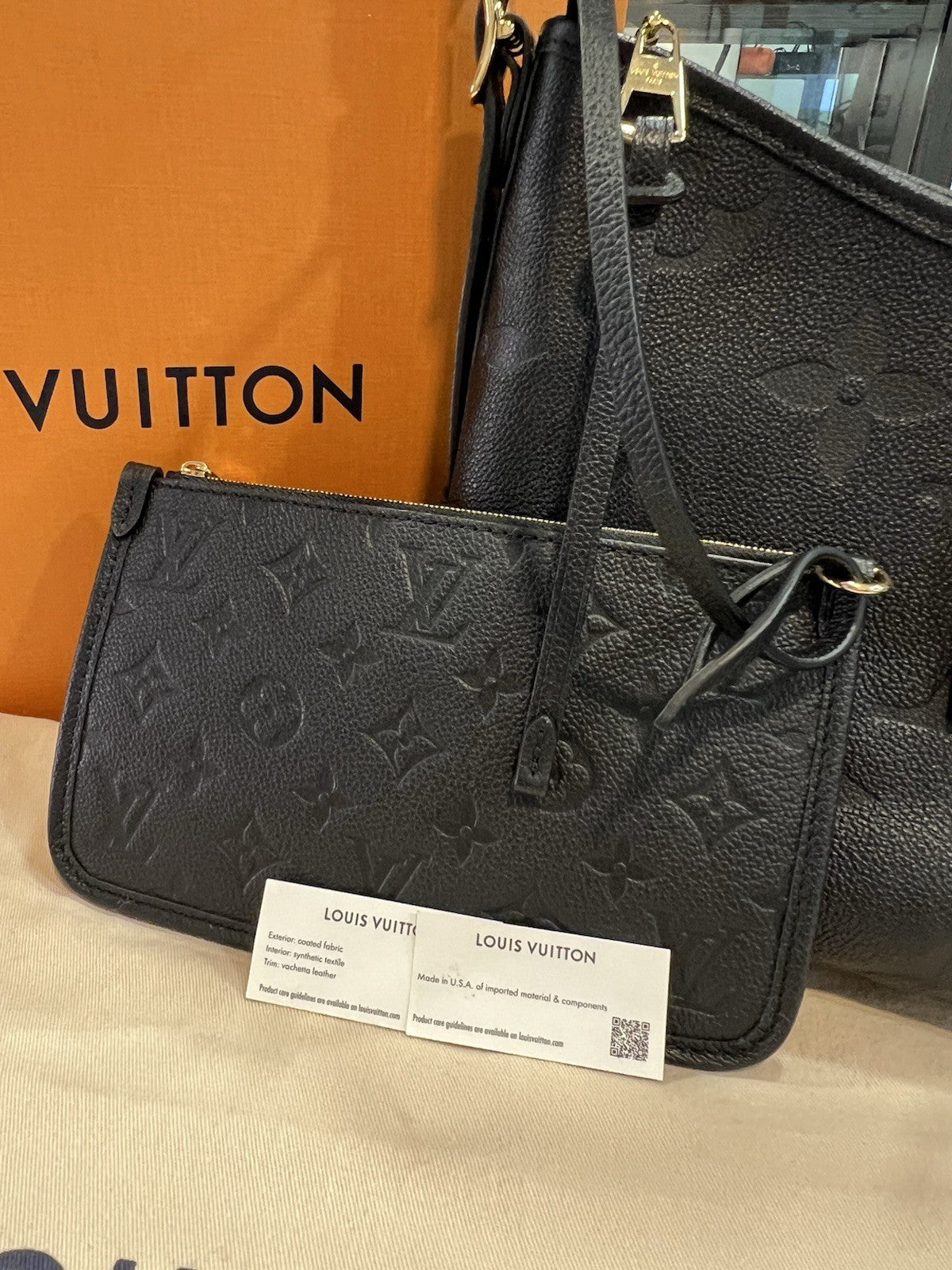 Louis Vuitton CarryAll PM Noir Empriente W/ Box Duster Certificate Retail $3350