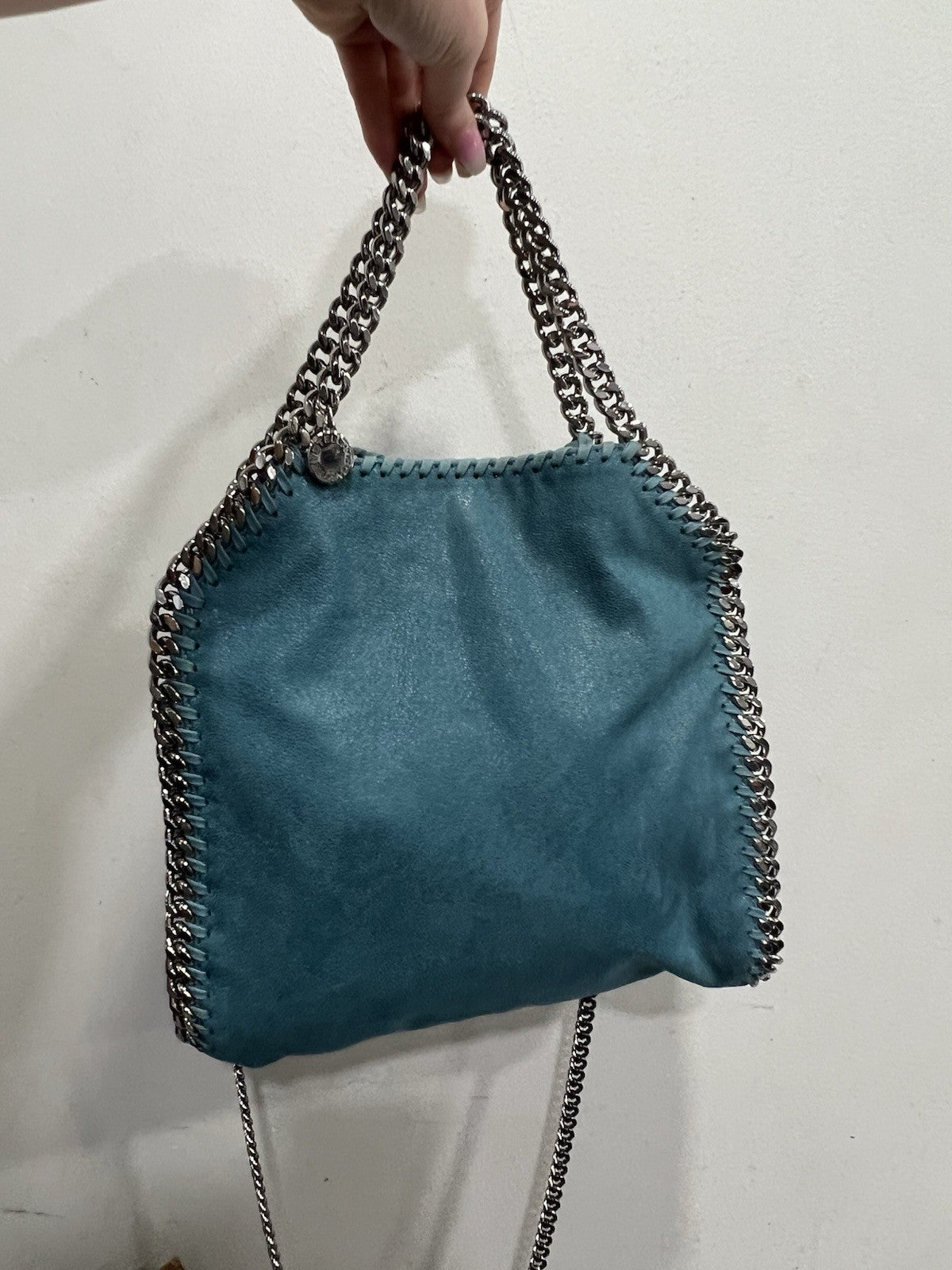 Stella McCartney Mini Teal Fabella Chain Bag Retail $1350