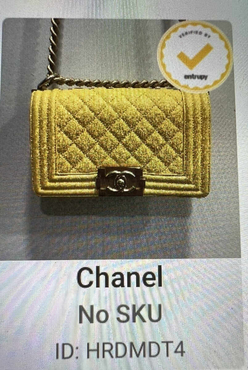 Chanel Caviar Small Yellow Boy Bag With Certificate Of Authenticity