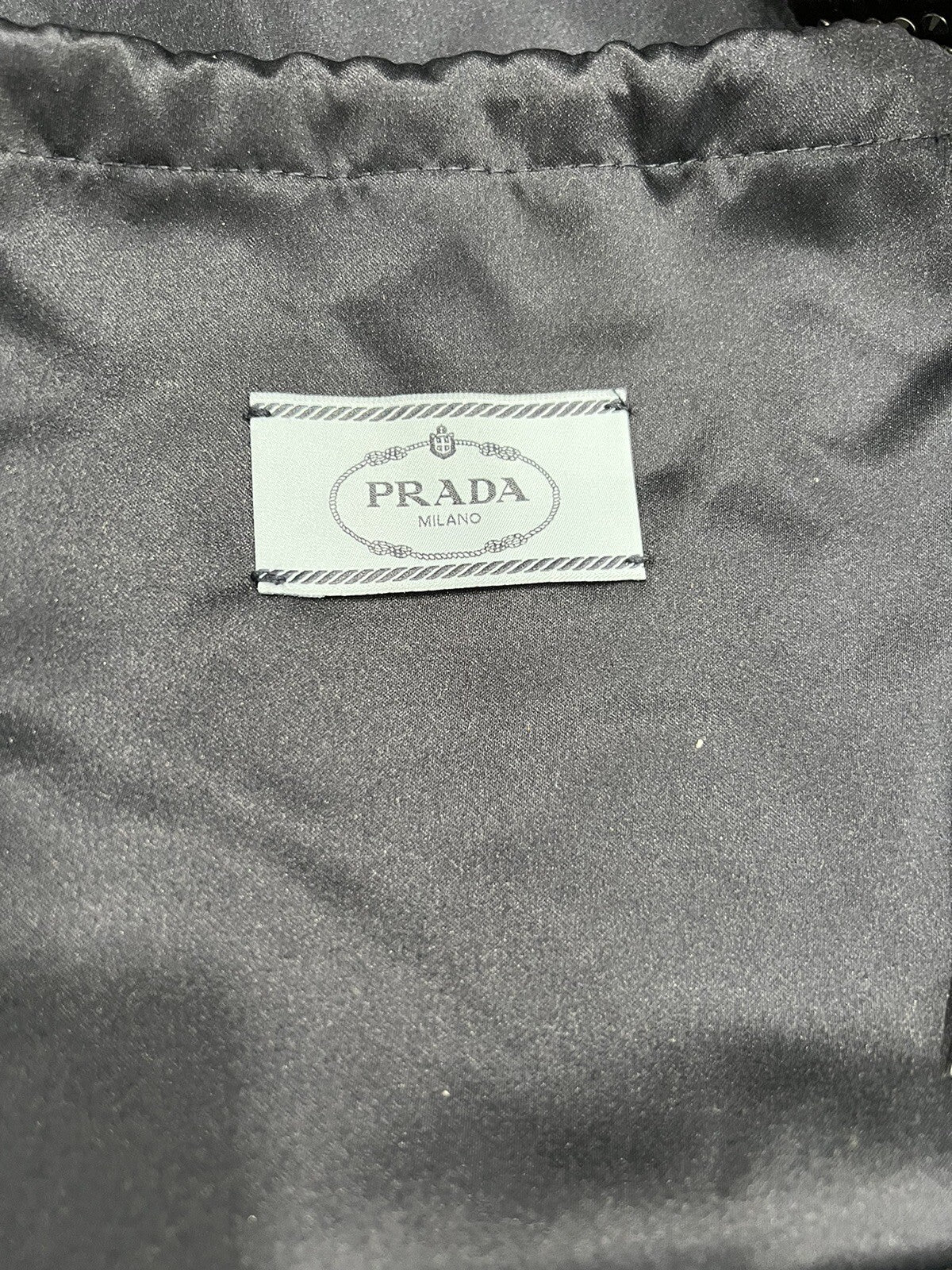 Prada Satin Mini Bucket Bag W/Crystals NWOB W/Certificate of Authenticity & Tags