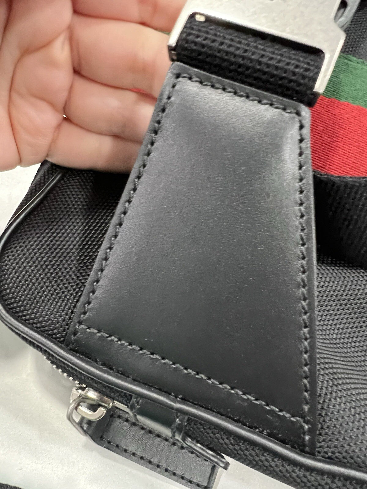 Gucci Techno Web Stripe Belt Bag W/Duster & Authenticity