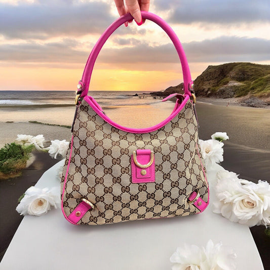 Gucci X Tomford Customized Pink Barbiecore Y2K Abbey Hobo  Canvas