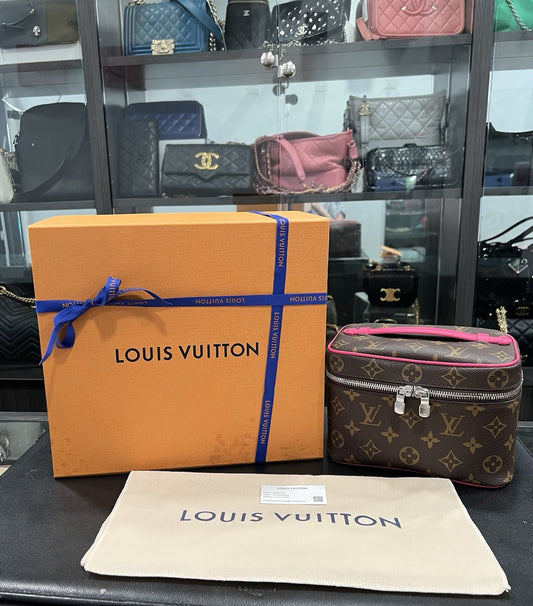 Louis Vuitton BB Nice Monogram & Pink Bag With Box Duster & Certificate