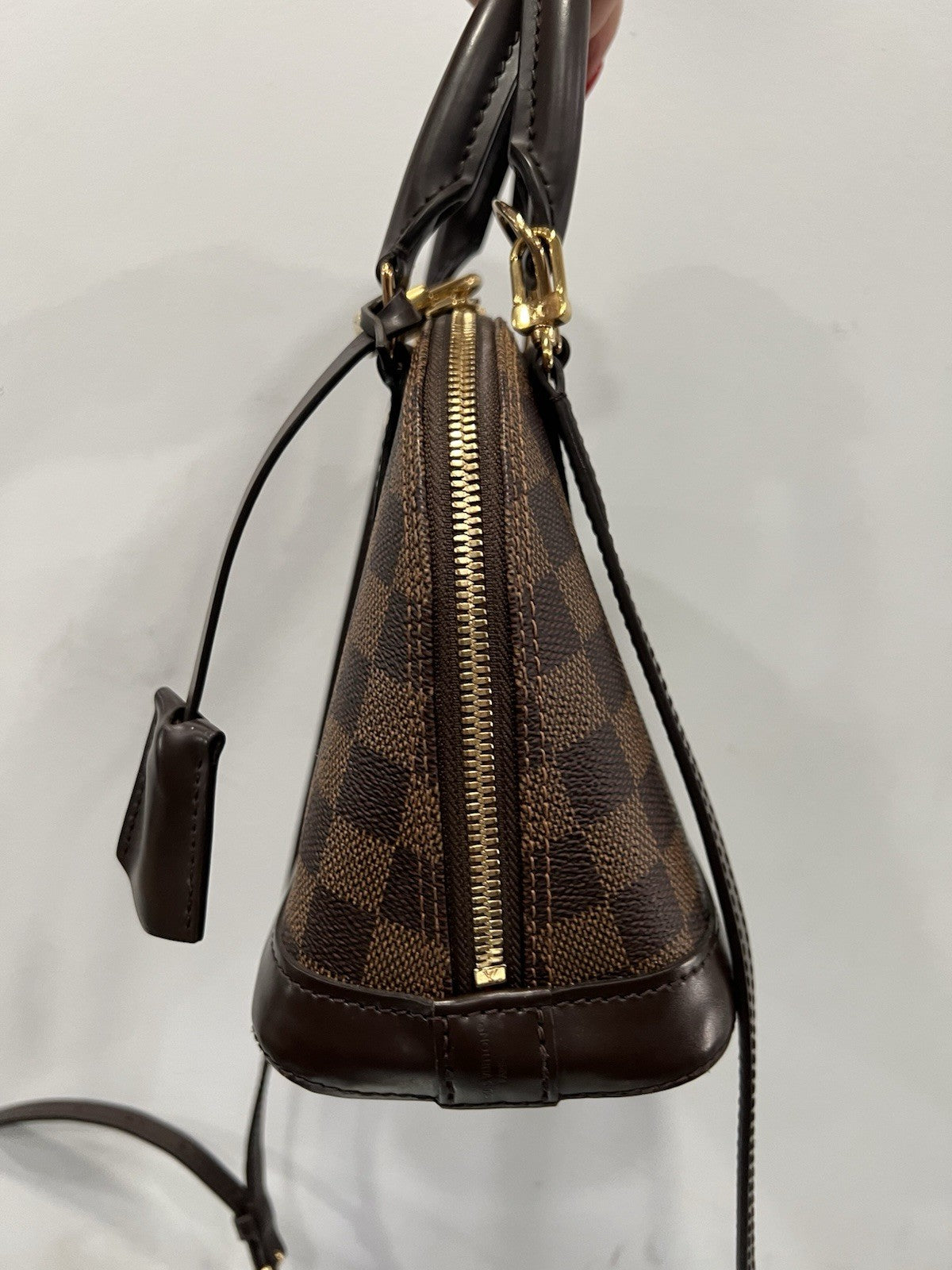 Louis Vuitton Damier Ebene BB Alma Crossbody Bag Lock & Key