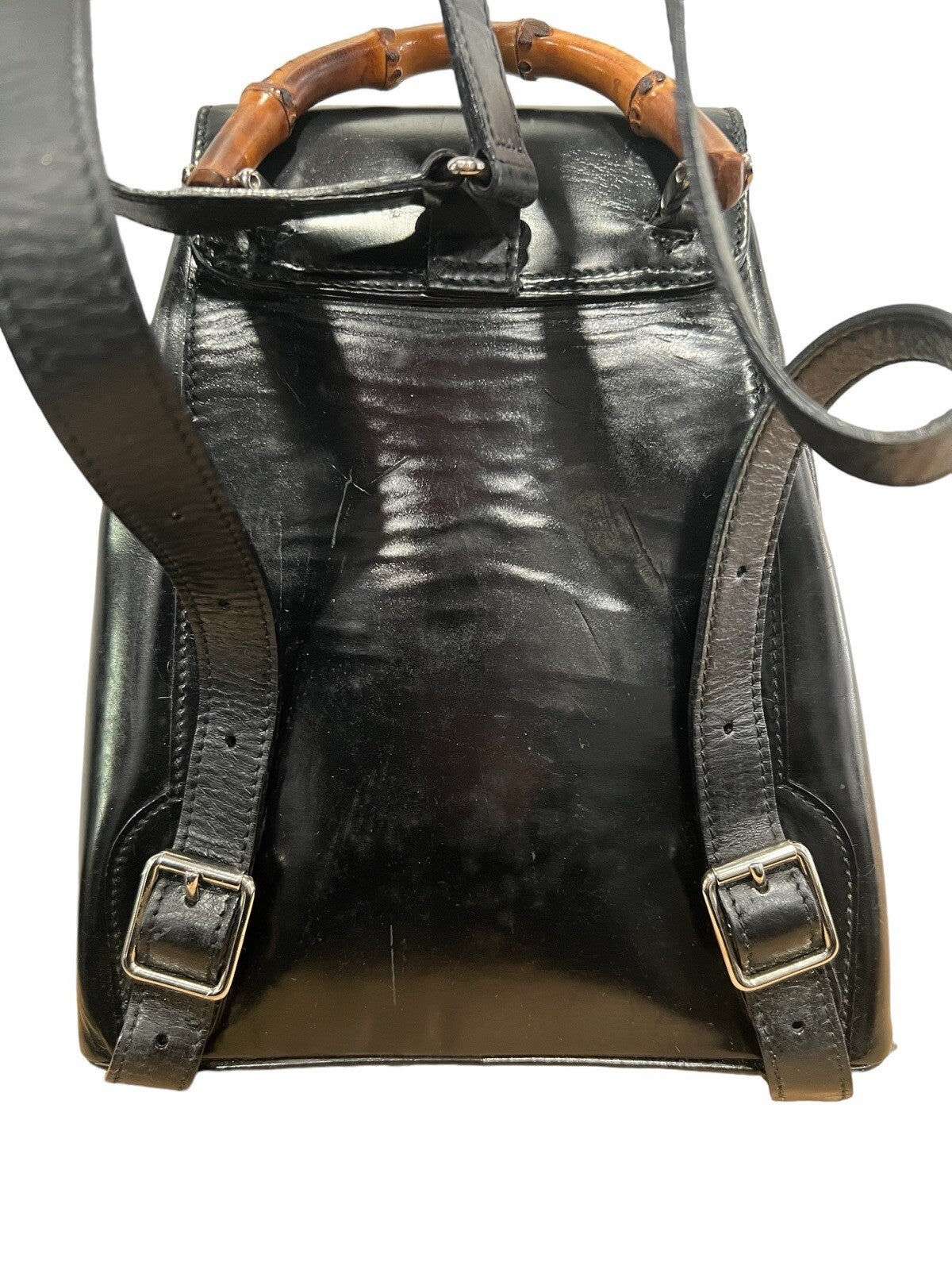 Gucci Vintage Leather Mini Bamboo Backpack