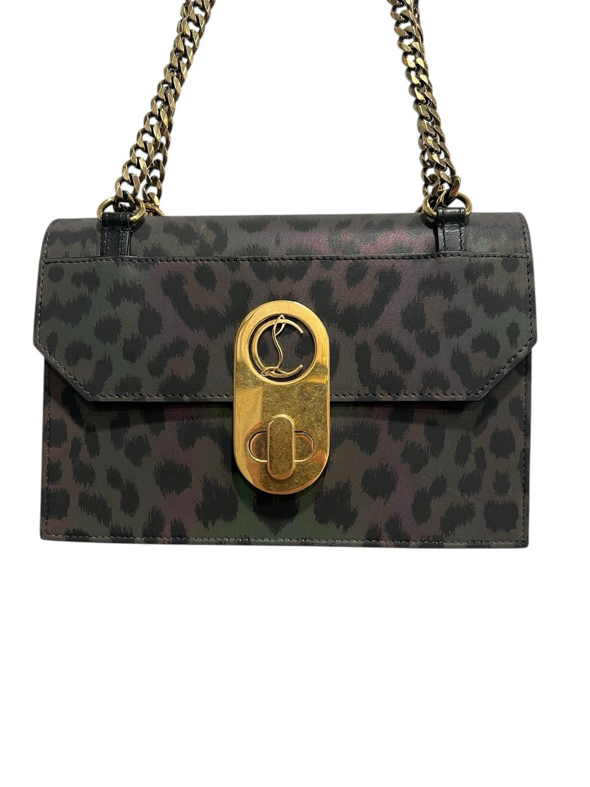 Christian Louboutin Elisa Reflex Leopard Nylon/Leather Crossbody Bag RARE NWT