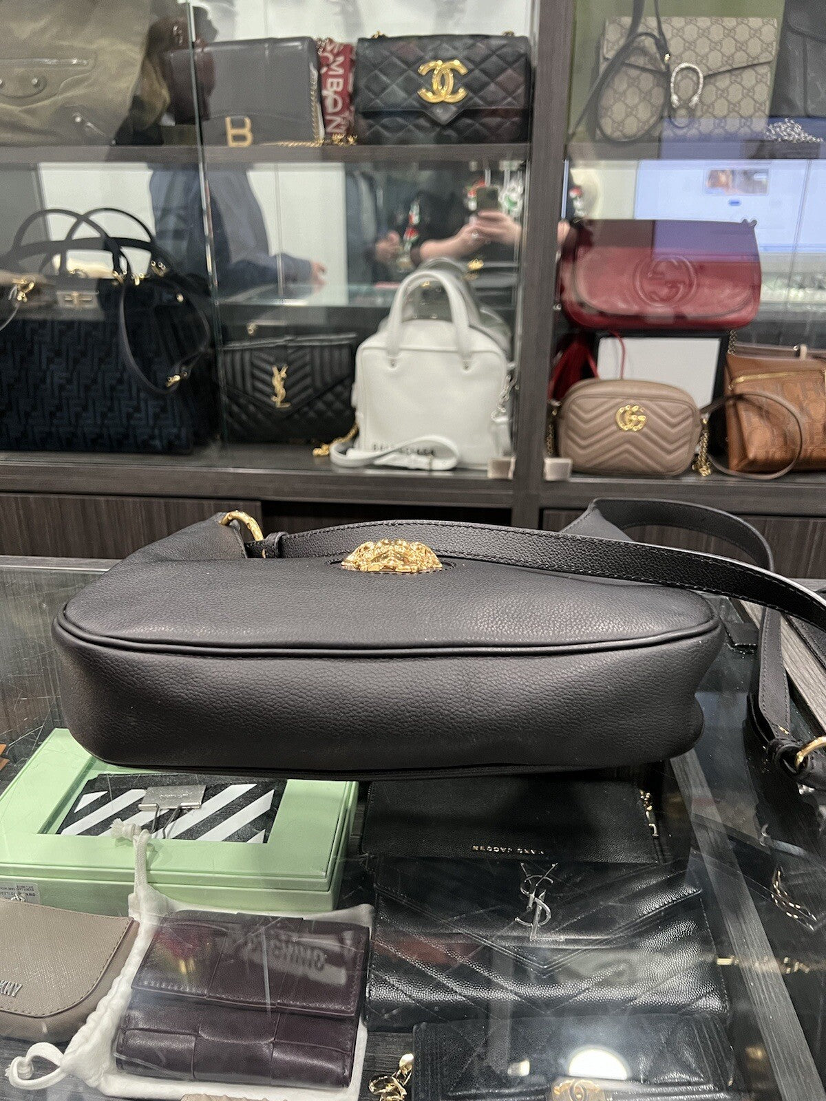 Versace Leather La Medusa Leather Crossbody Bag