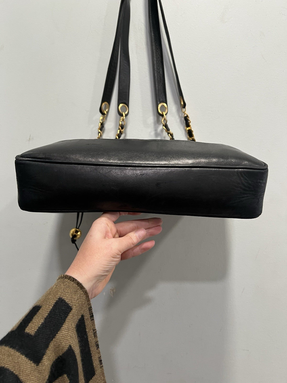Chanel RARE Collectors Lambskin 24k Gold Plated Hardware Chain Tote Bag
