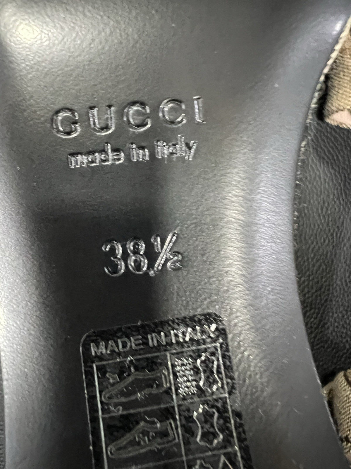 Gucci Lady GG Canvas Bit Platform Sandals 38.5/US8.5 Retail $1,030