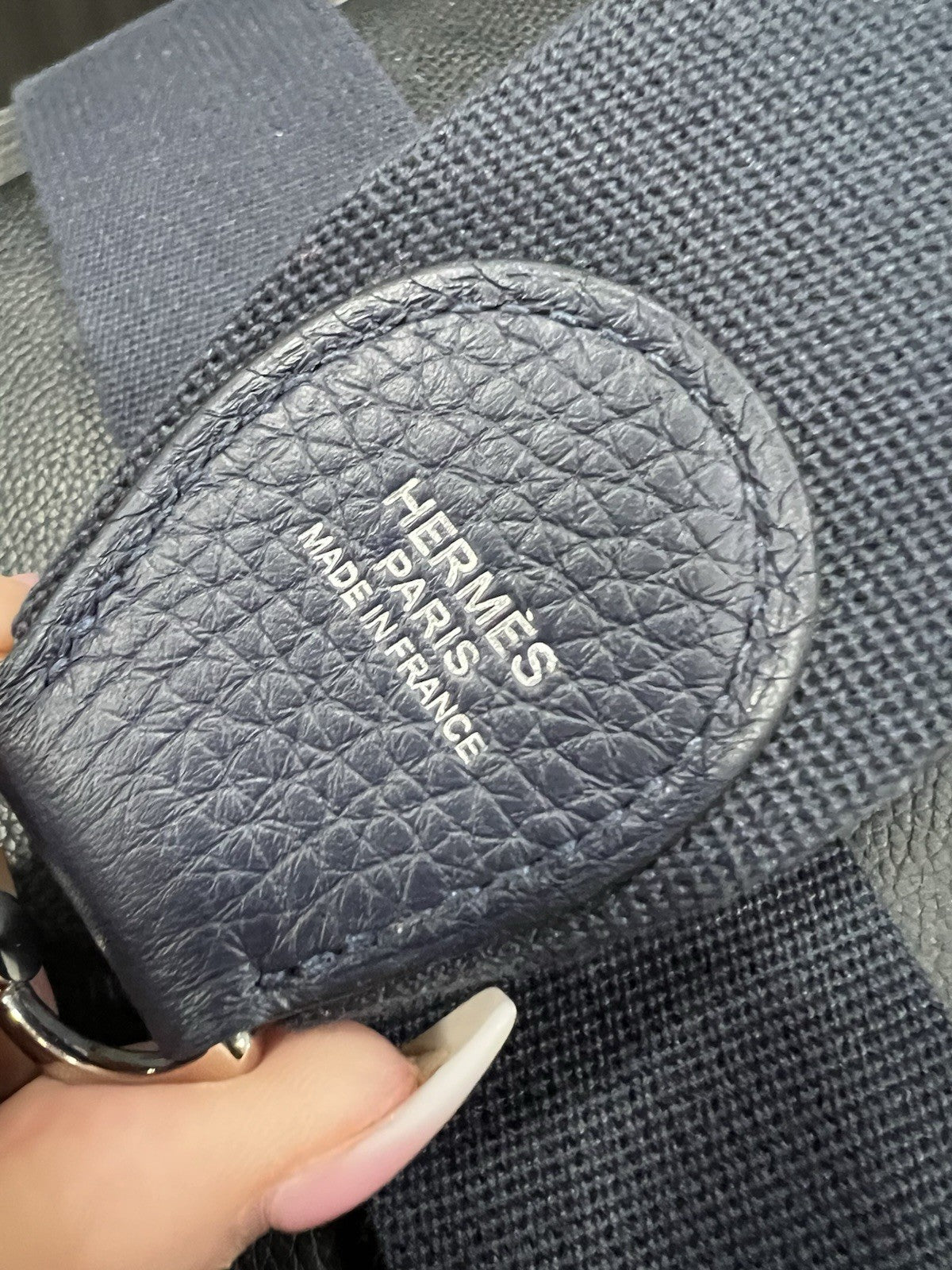 Hermes Evelyn III 40 TGM Togo Leather Dark  Blue With Authenticity Retail $4800