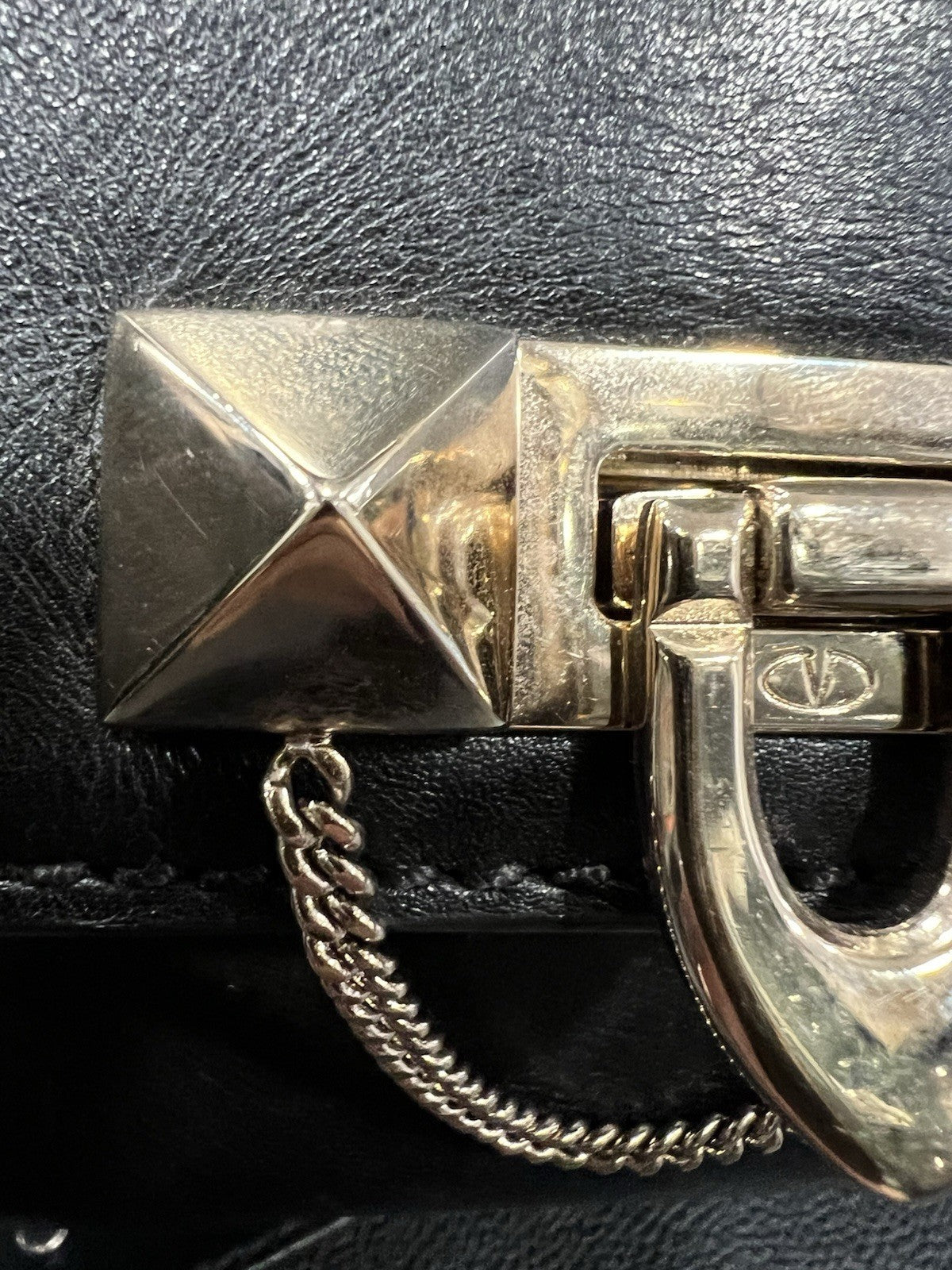 Valentino Garavani Demilune Flap Rockstud Leather Satchel Retail $2745