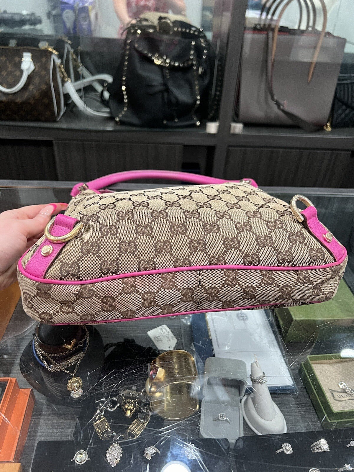 Gucci X Tomford Customized Pink Barbiecore Y2K Abbey Hobo  Canvas