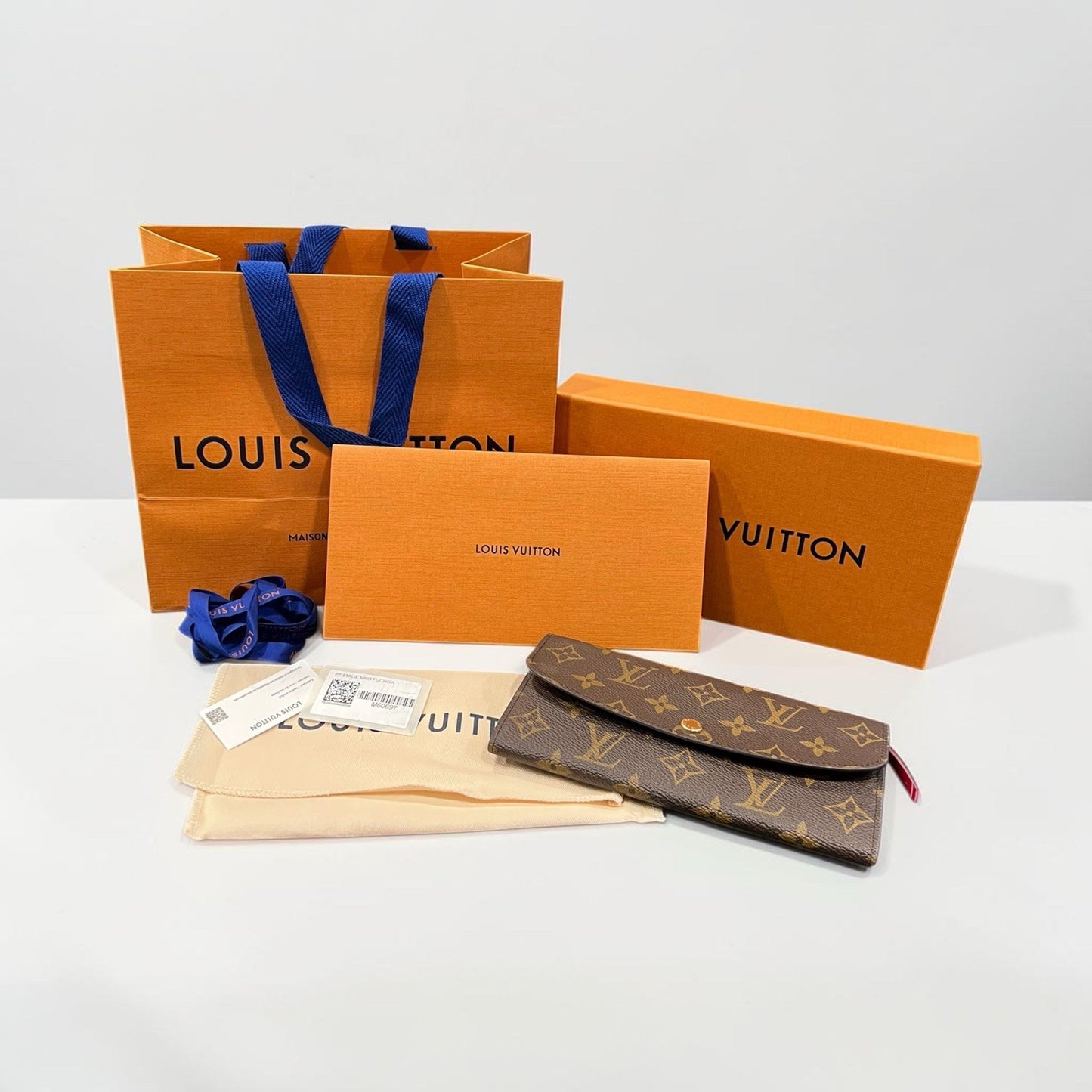 Louis Vuitton Emilie Wallet Complete Set & Authenticity Monogram/Fuchsia