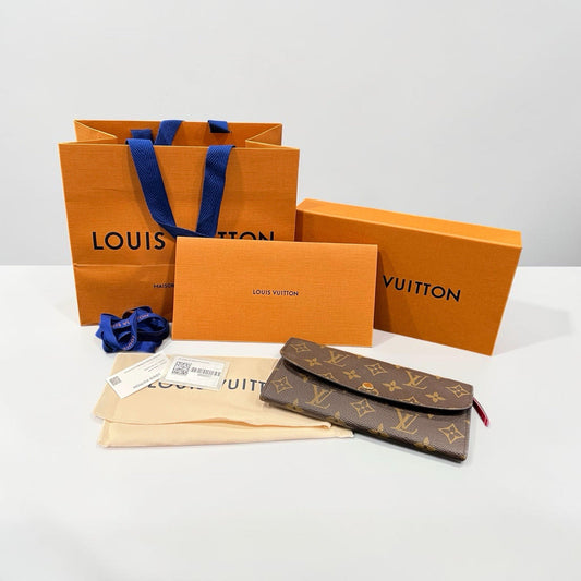 Louis Vuitton Emilie Wallet Complete Set & Authenticity Monogram/Fuchsia