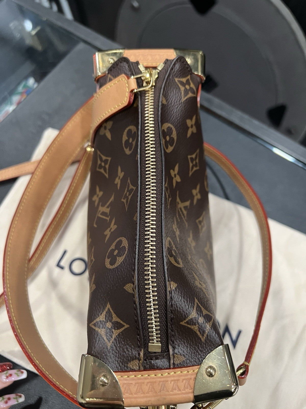 Louis Vuitton Side Trunk Bag MM With Duster Tag & Authenticity