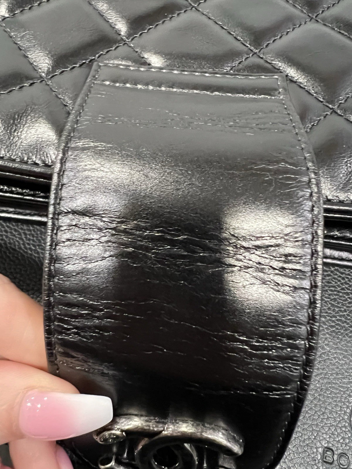 Chanel Black Quilted Pleats Clutch W/Authenticity & Duster