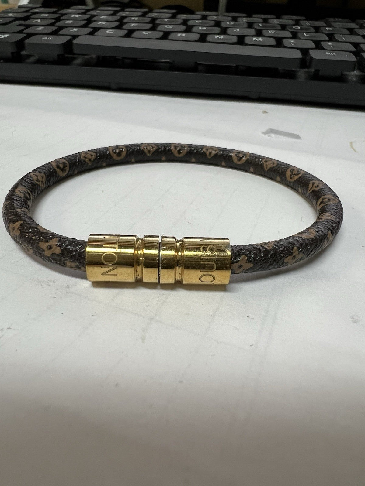 Louis Vuitton Magnetic Canvas Bracelet 7" AUTHENTIC