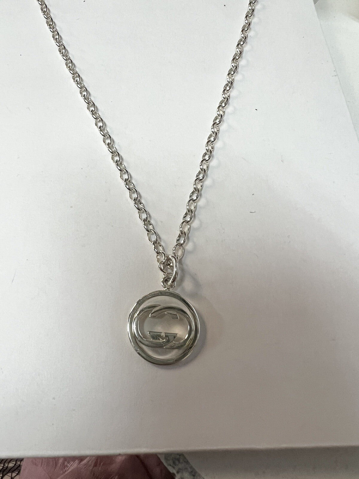 Gucci Sterling Silver .925 Interlocking G Necklace (Retail $380)