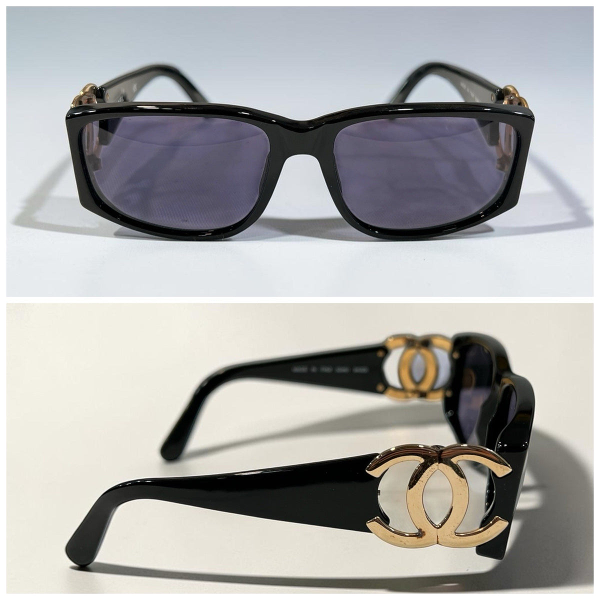 Chanel Cocomark Sunglasses Gold CC Logo Made In Italy 02461 94305 AUTHENTIC