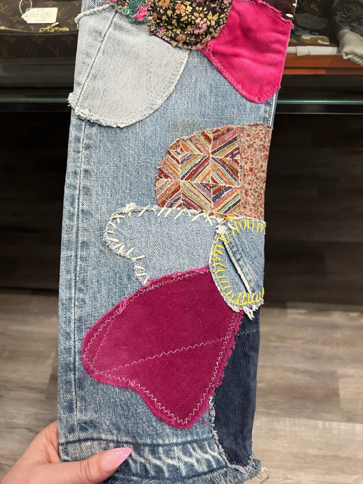 KAPITAL Straight Leg Crazy Patchwork Jeans Size 30 AUTHENTIC