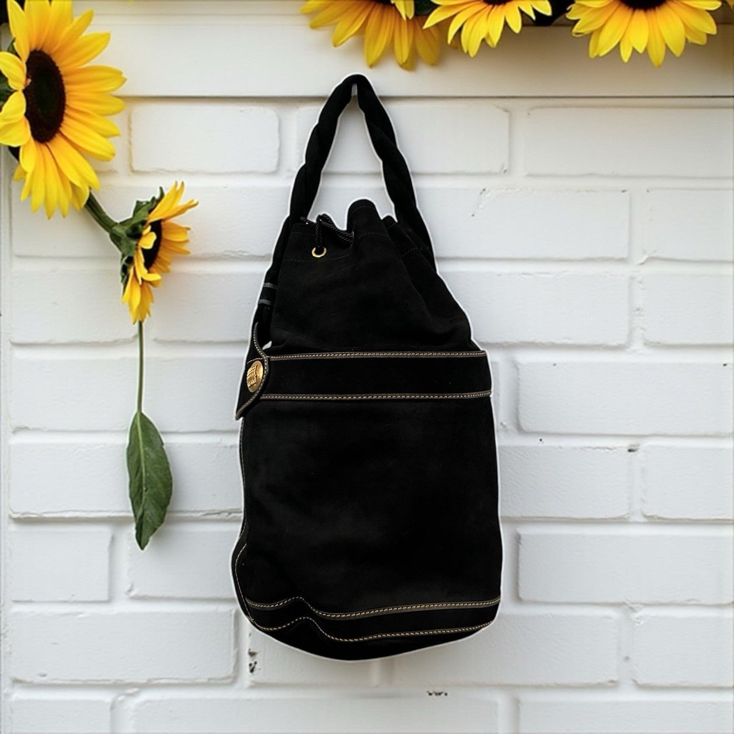 Fendi Vintage Suede Palazzo Bucket Bag Y2k 2006 Collection