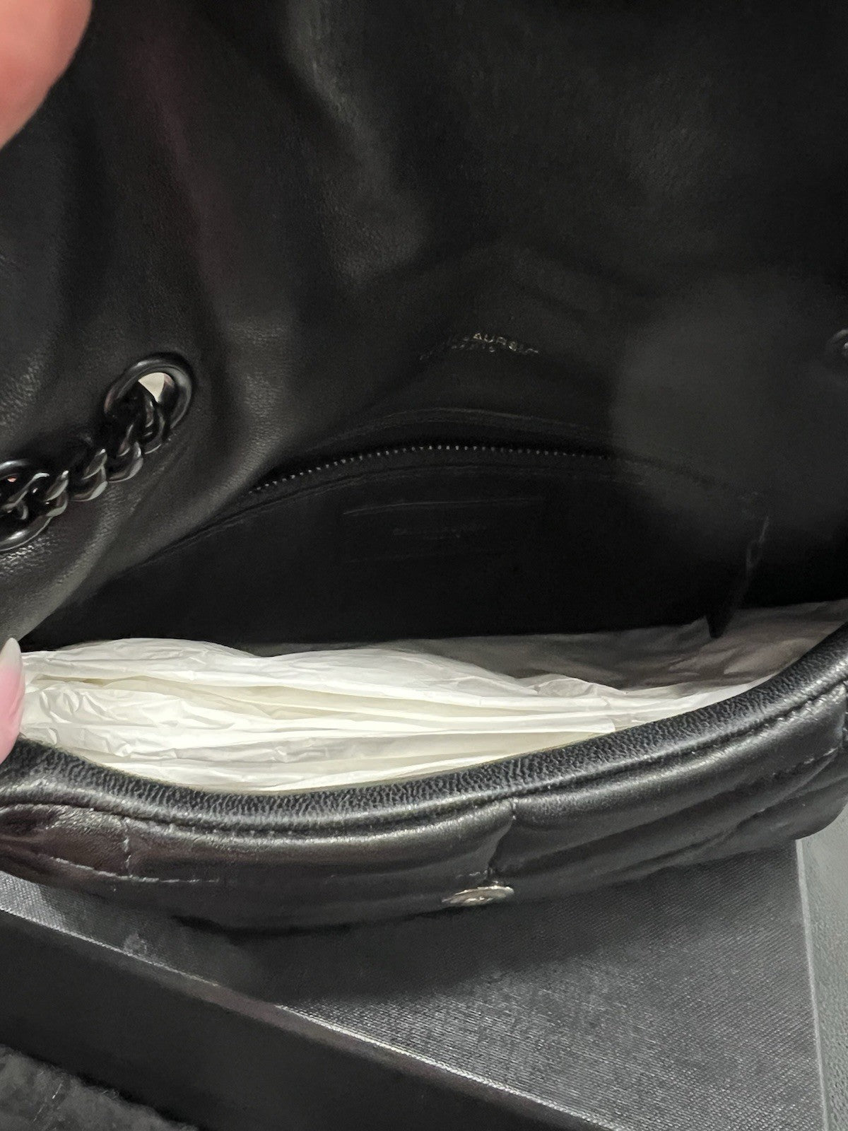 YSL Saint Laurent Toy Puffer In Lambskin Retail $2490 Box & Duster