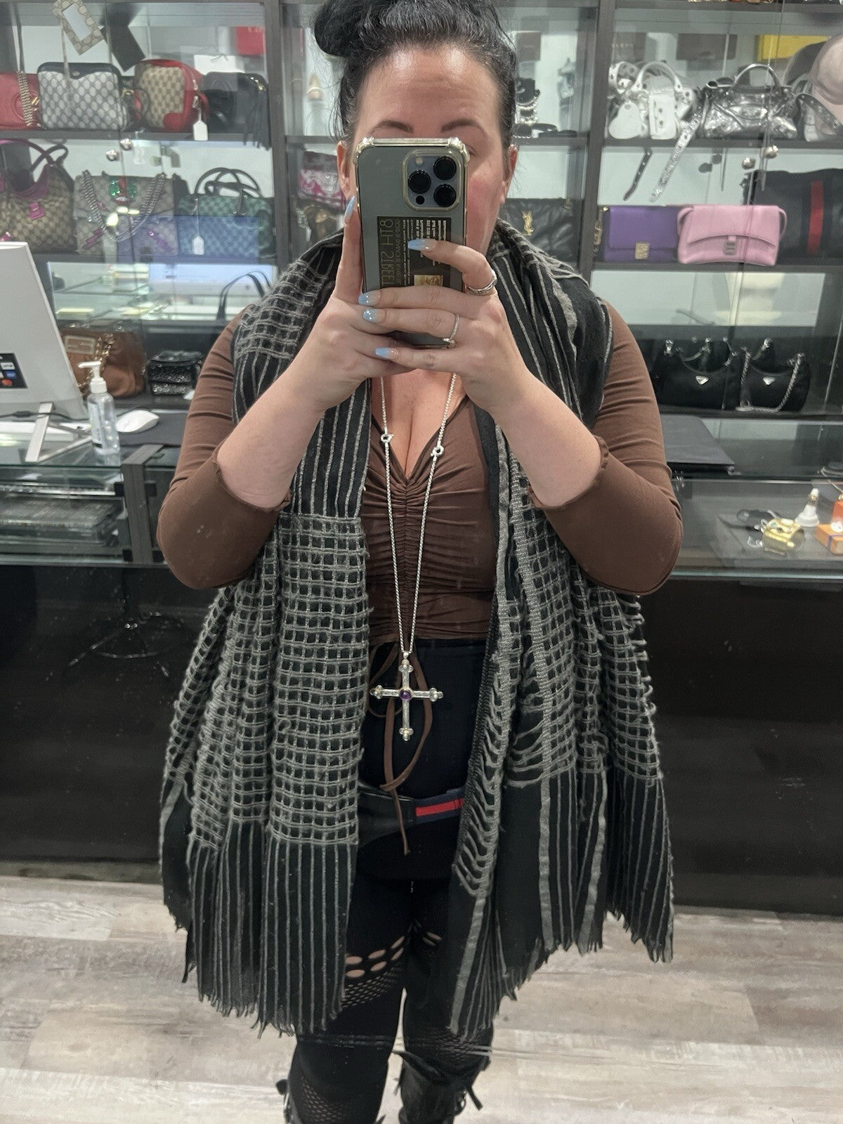 Konstantino .925 Sterling Silver 18k Gold Amethyst Pearl RARE Necklace