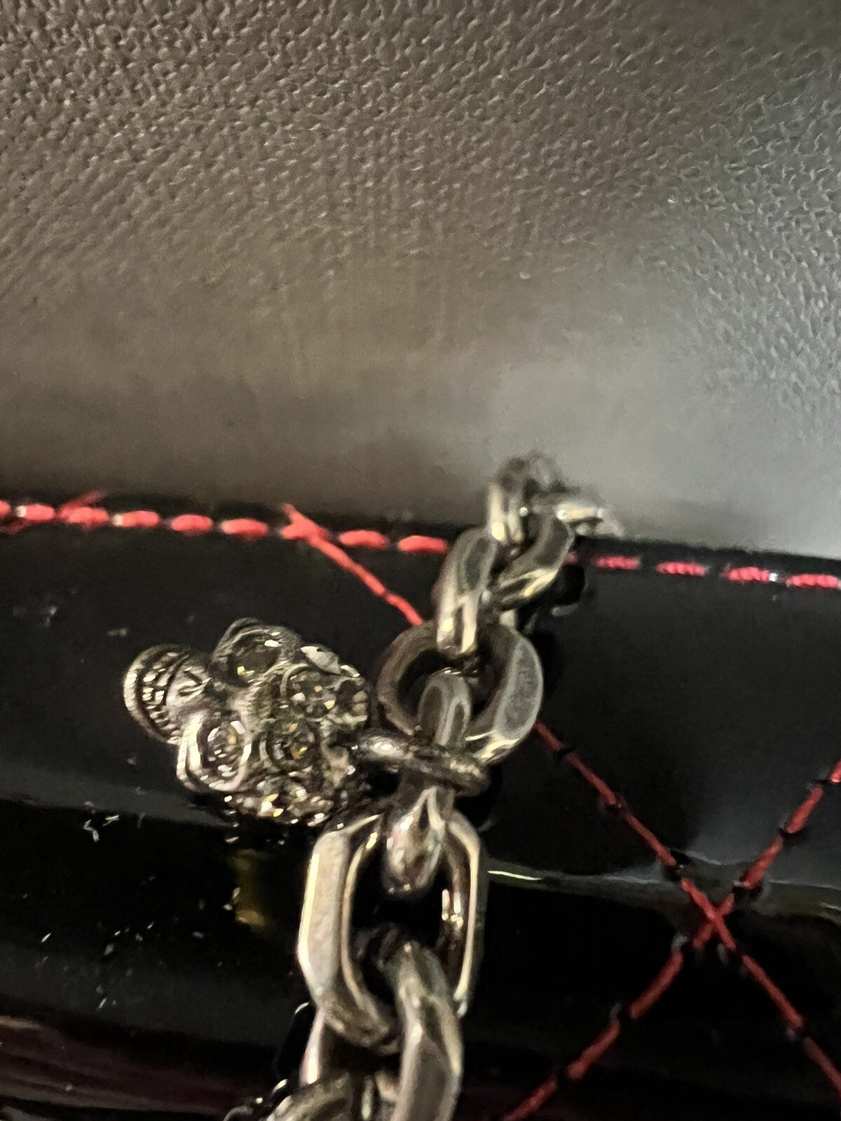 Alexander McQueen Black Patent Skull Chain Bag Quilted
